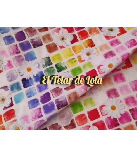 SATEN ESTAMPADO ACUARELA