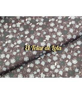 POPELIN FLORECILLAS GRIS/MENTA