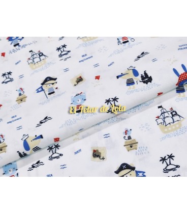 POPELIN ALGODON PIRATAS F/BCO