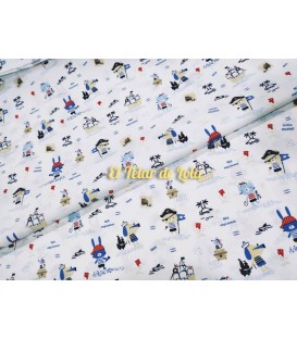 POPELIN ALGODON PIRATAS F/BCO