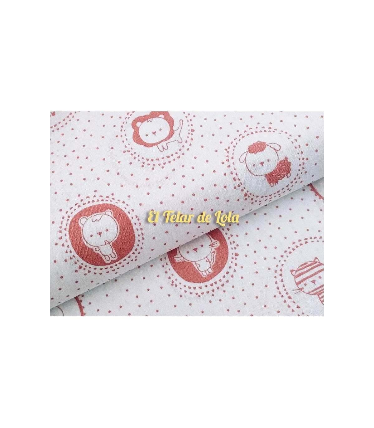 POPELIN ANIMAL/ LUNAR DULCE BLANCO/RUBI