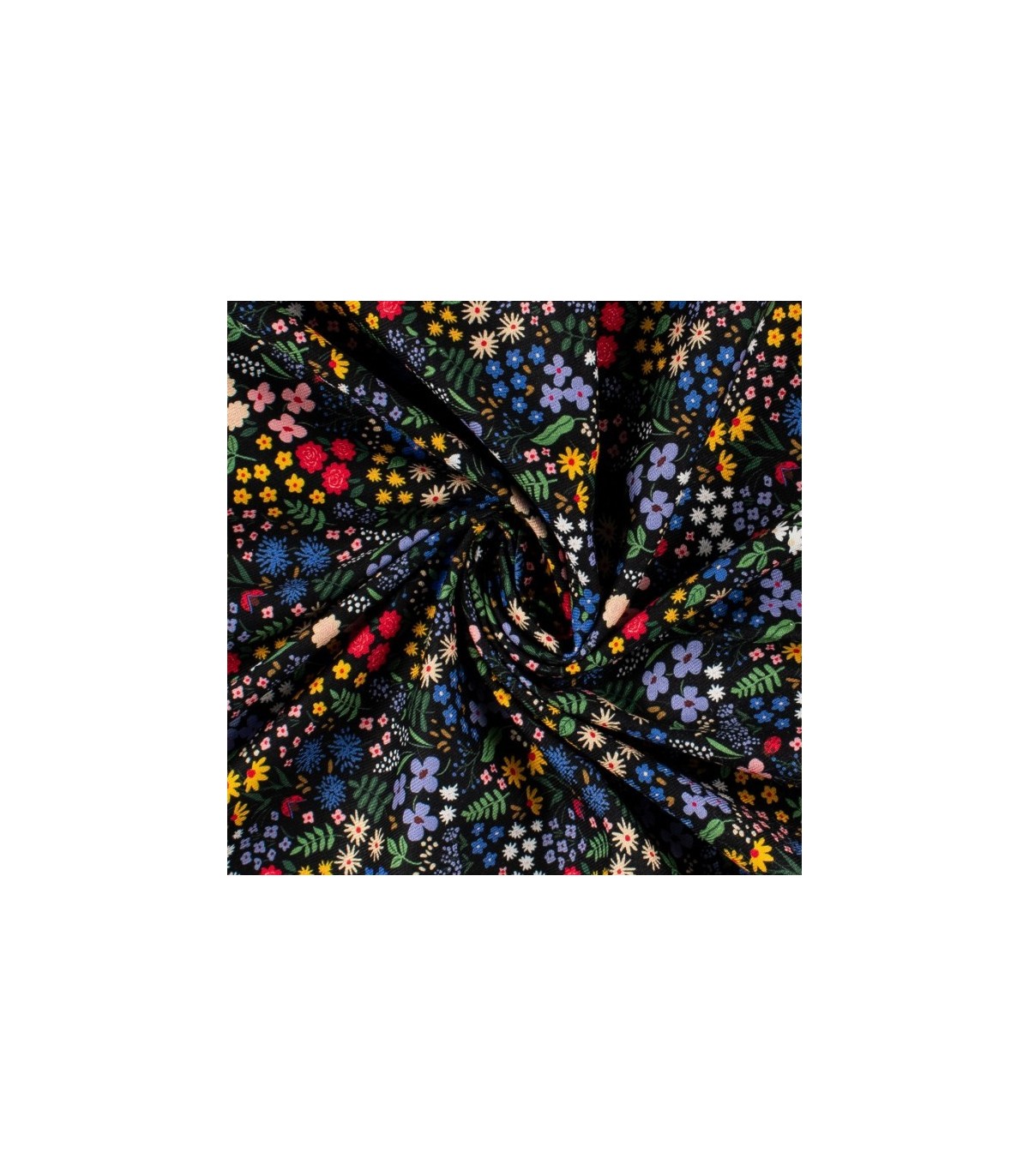 VIYELA ESTAMPADA FLORES NEGRO