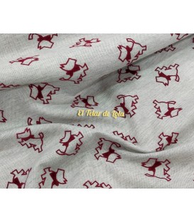 VIYELA PERRITOS TERCIOPELO GRANATE