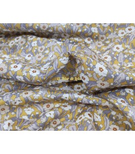 VIYELA ALGODON FLORES OCRE/GRIS