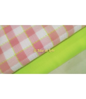 VICHY SEERSUCKER FLUOR ROSA/VERDE