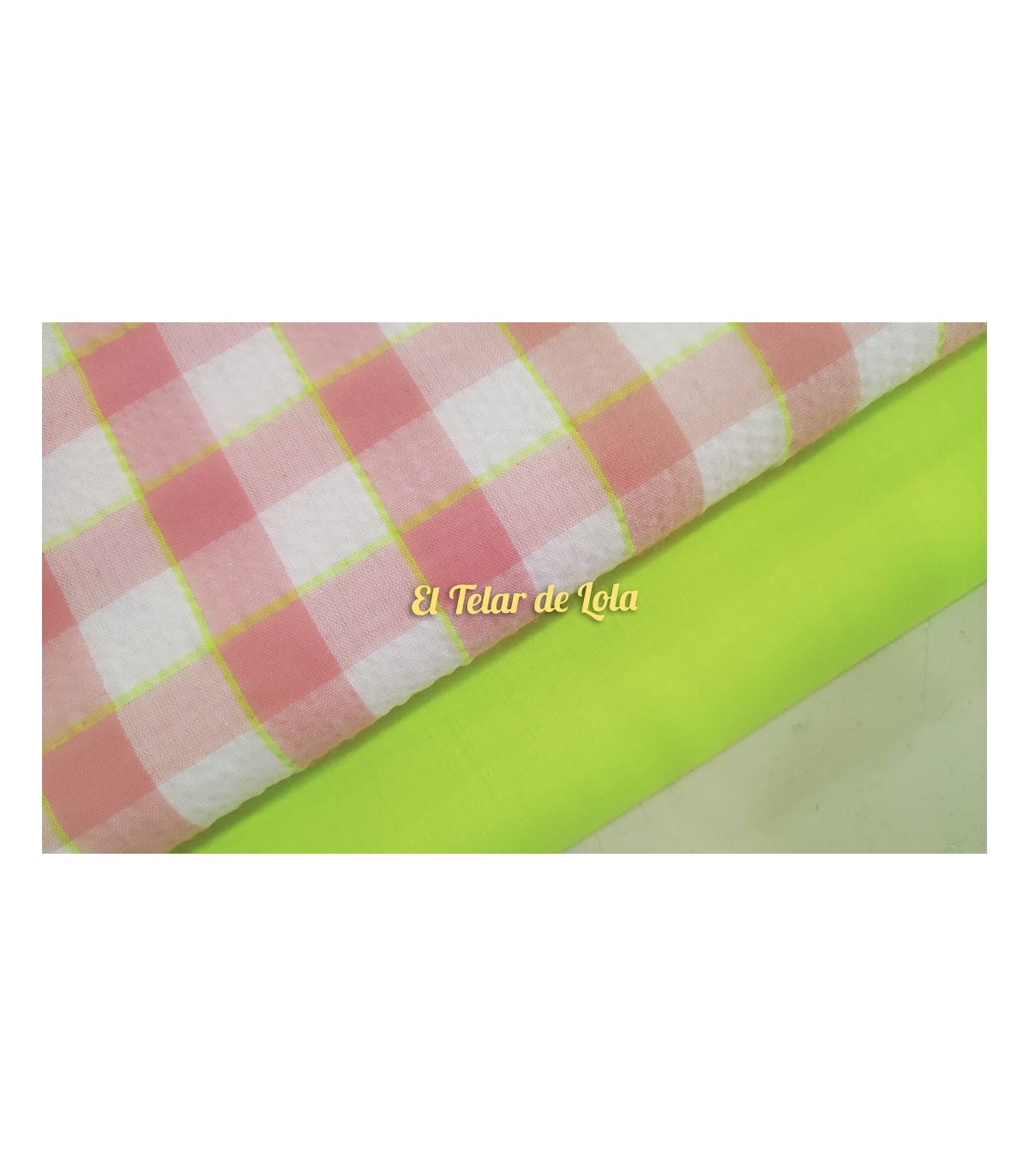 VICHY SEERSUCKER FLUOR ROSA/VERDE