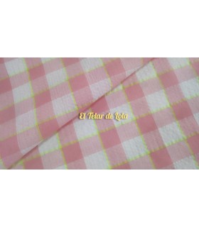 VICHY SEERSUCKER FLUOR ROSA/VERDE