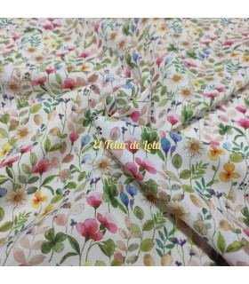 POPELIN FLORES HOJITAS CAPRI