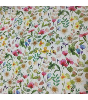 POPELIN FLORES HOJITAS CAPRI