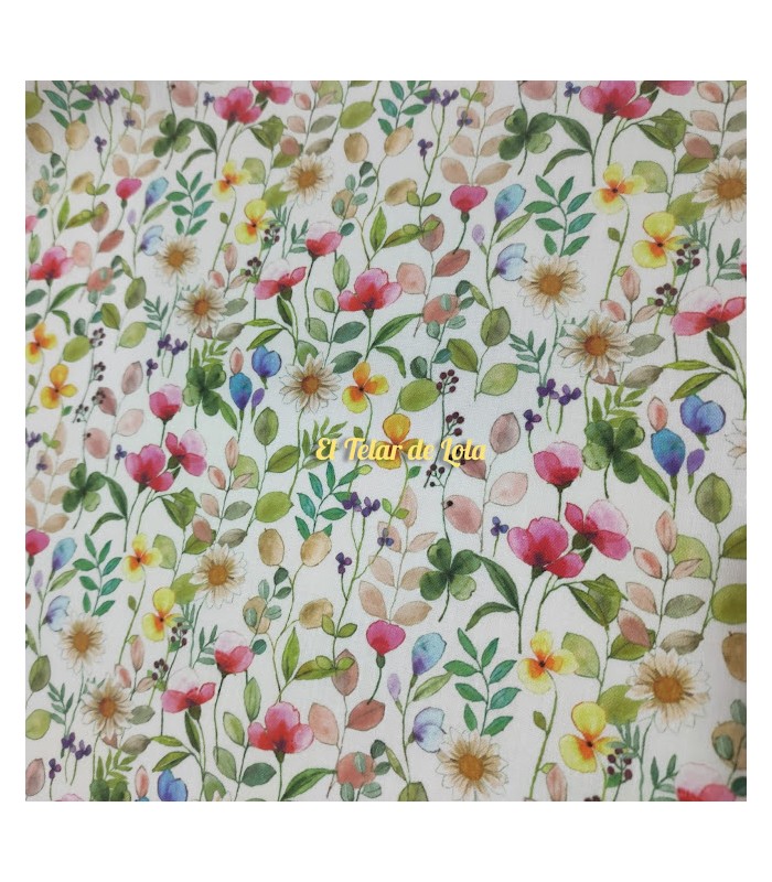 POPELIN FLORES HOJITAS CAPRI