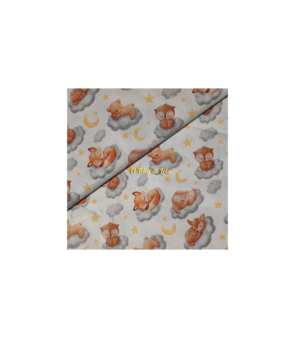 POPELIN ALGODON ZORRITO DORMIDO