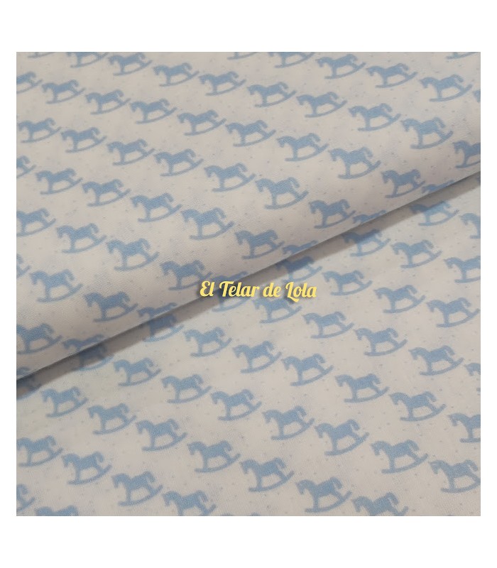 POPELIN  CABALLITOS CELESTE AKITA