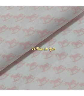 POPELIN CABALLITOS BALANCIN ROSA