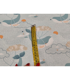 POPELIN ALGODON BALLENAS