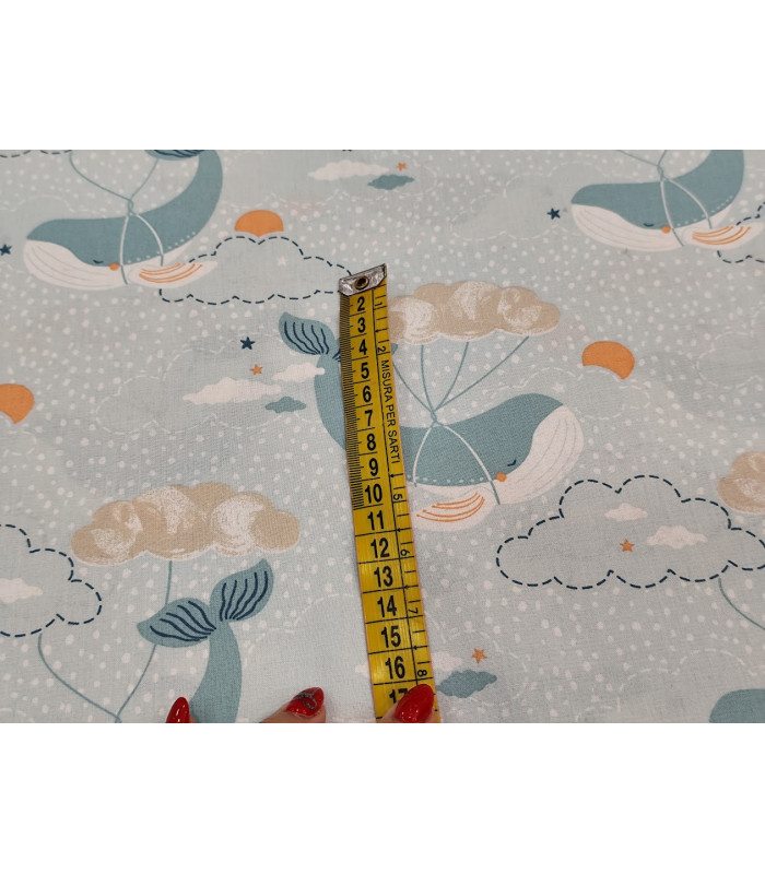 POPELIN ALGODON BALLENAS