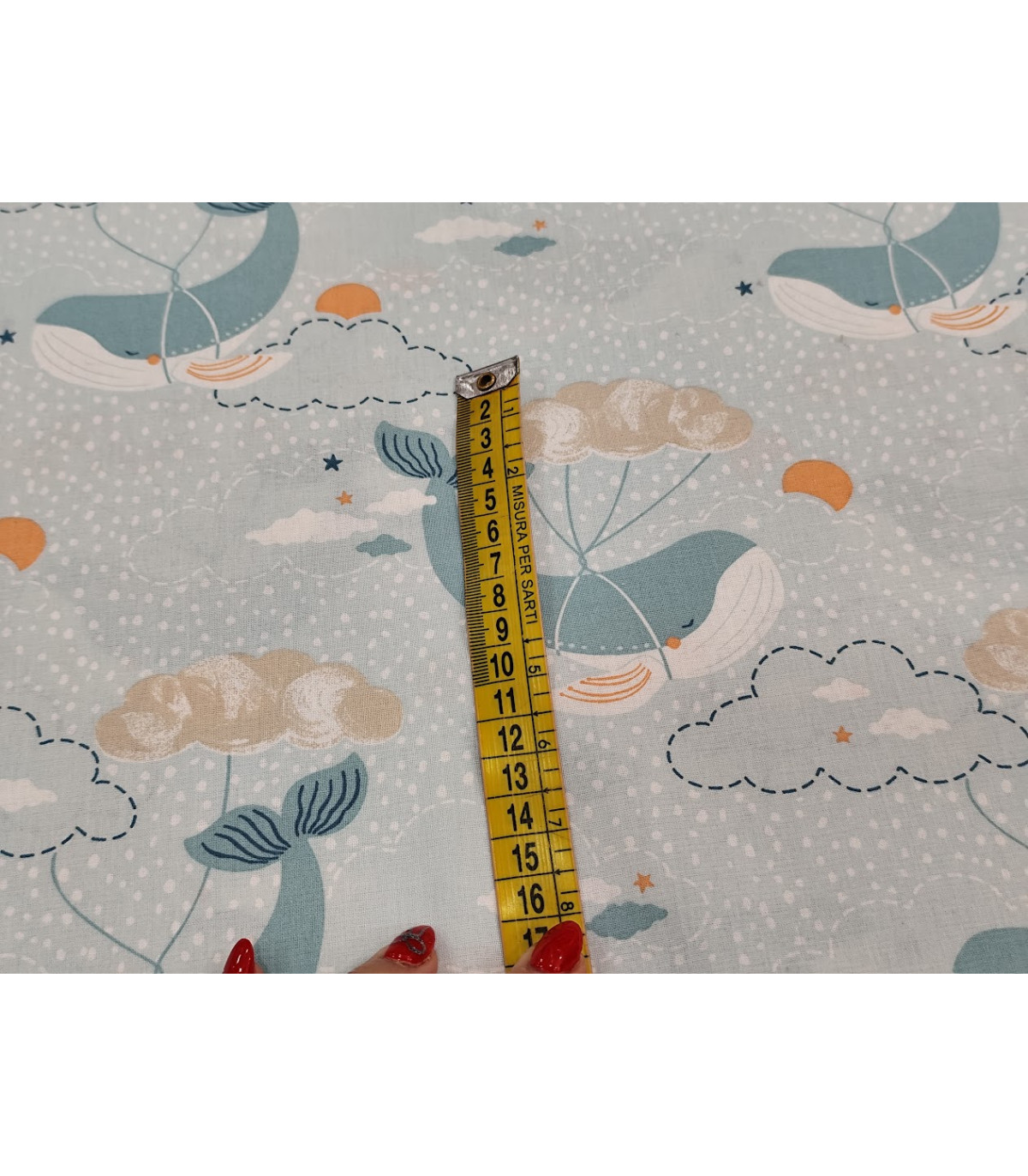 POPELIN ALGODON BALLENAS