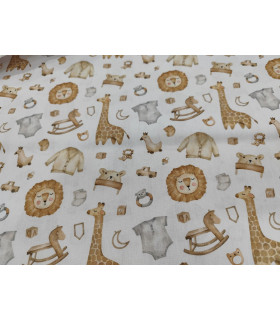 POPELIN JIRAFA/LEON CAMEL