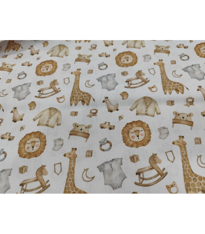 POPELIN JIRAFA/LEON CAMEL