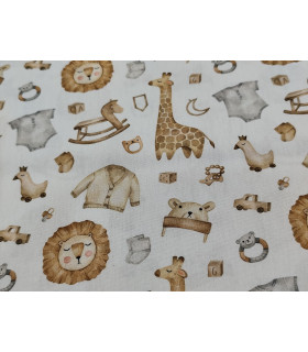 POPELIN JIRAFA/LEON CAMEL