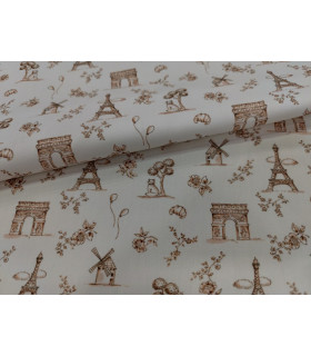 VIYELA ESTAMPADA MOTIVOS PARISINOS