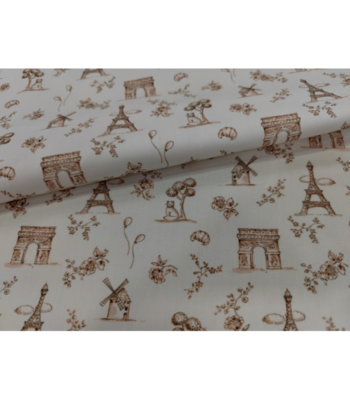 VIYELA ESTAMPADA MOTIVOS PARISINOS