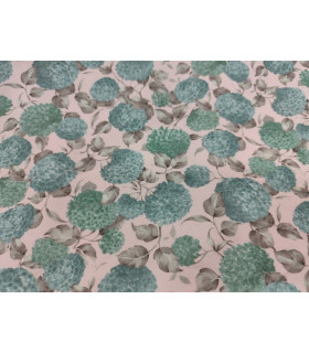 VILLELA ESTAMPADA HORTENSIAS FONDO ROSA