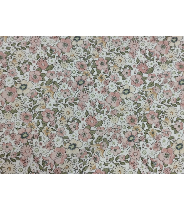SARGA ALGODON FLORES ROSAS NUDE