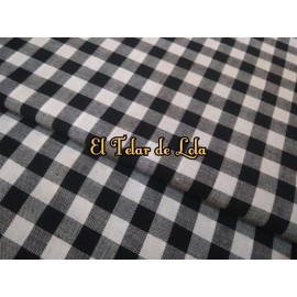 CUADRO VICHY 1 CM NEGRO 25 CMS