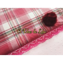 CUADRO ESCOCES FRANELA ROJO 25 CMS