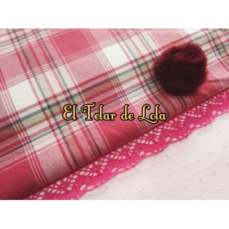 CUADRO ESCOCES FRANELA ROJO 25 CMS