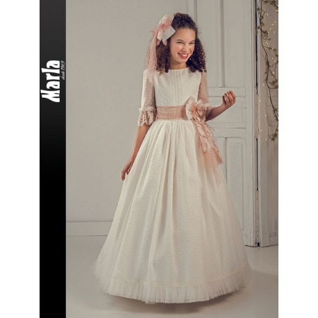 VESTIDO DE COMUNION GASA PLUMETI