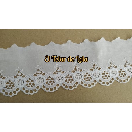 TIRA BORDADA BLANCA 25 CMS