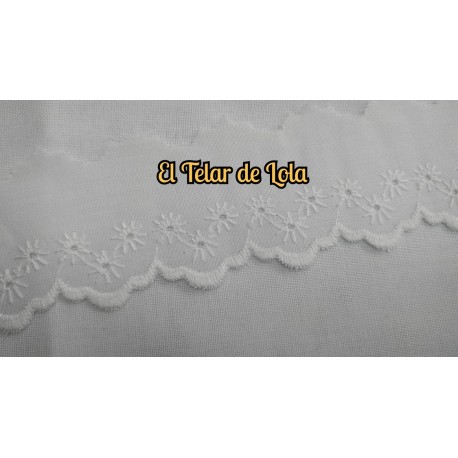 TIRA BORDADA BLANCO 25 CMS