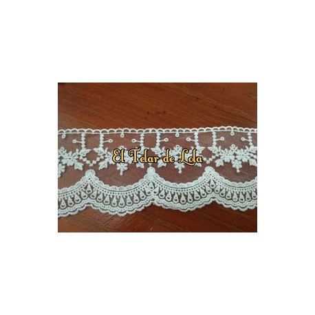 BORDADO TUL NATURAL 25 CMS