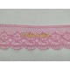 ENCAJE BOLILLO POLIESTER ROSA 25 CMS